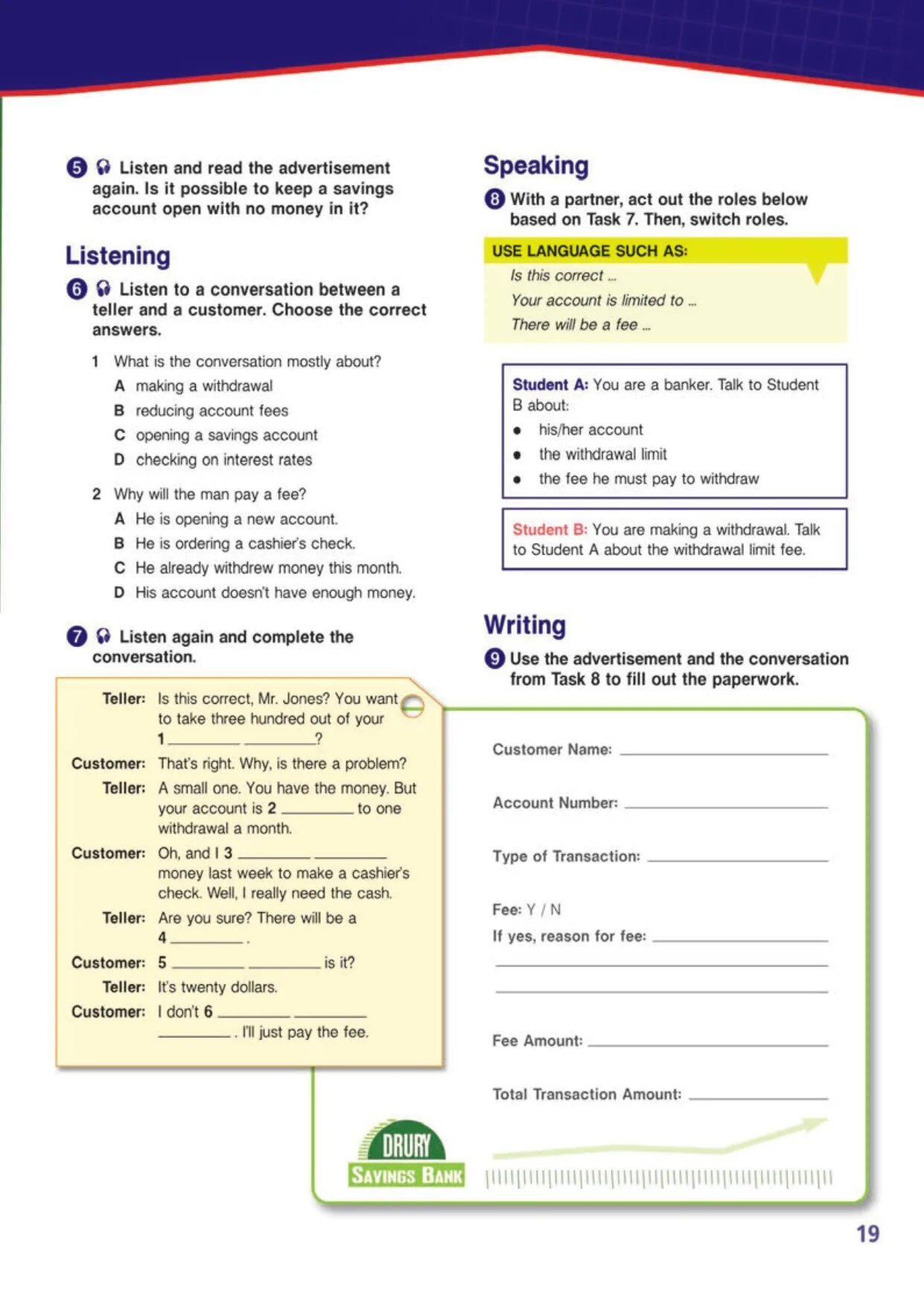 Career Paths: Banking гдз. With a partner Act out the roles below based on task 7 then Switch roles ответ. English for specific purposes учебник. Listen and complete the conversation. Complete the conversation between