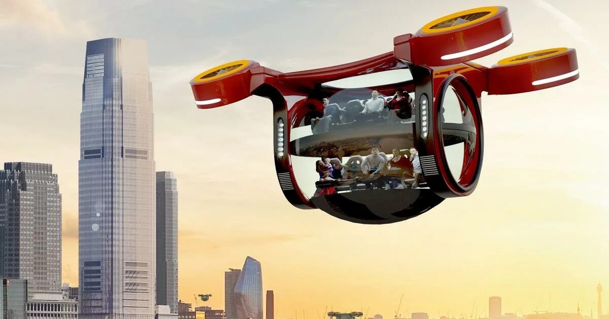 Примерно через 50. 2050 Год будущее. Мир будущего. Город будущего с летающими машинами. Машина в воздухе.