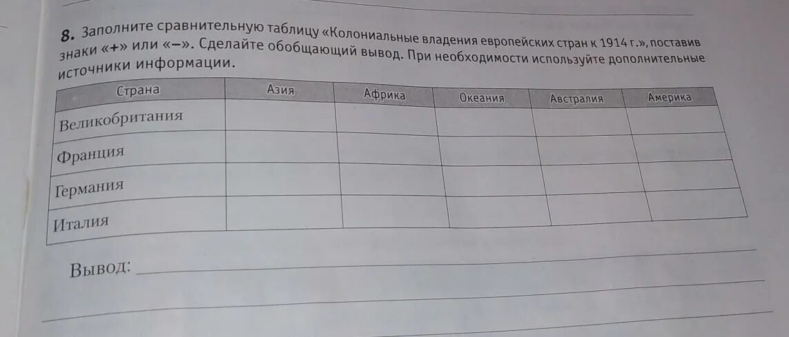 Помогите пожалуйста заполнить таблицу!!! Всемирная История 8 класс обобщение Даю