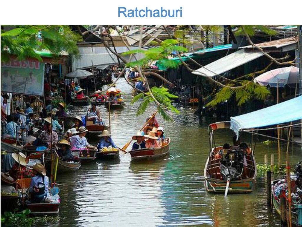 Ратчабури. Floating Market Ratchaburi. Ratchaburi City in Thailand..