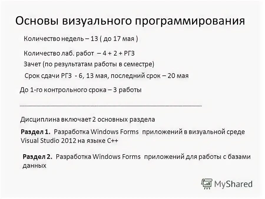 Основы визуального программирования. Основы визуального программирования