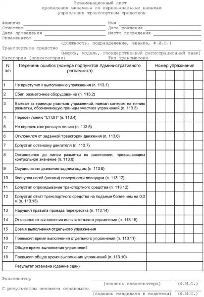 Ошибки экзамен гибдд город. Экзаменационный лист ГИБДД 2021. Бланки в ГАИ экзаменационный лист. Лист сдачи практического экзамена ГИБДД. Лист сдачи экзамена в ГИБДД 2021.