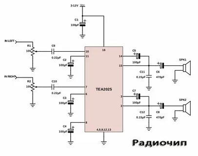 Схема усилителя колонки