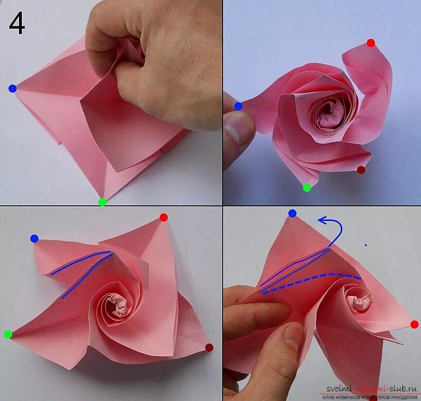 Как сделать розочки из бумаги своими руками