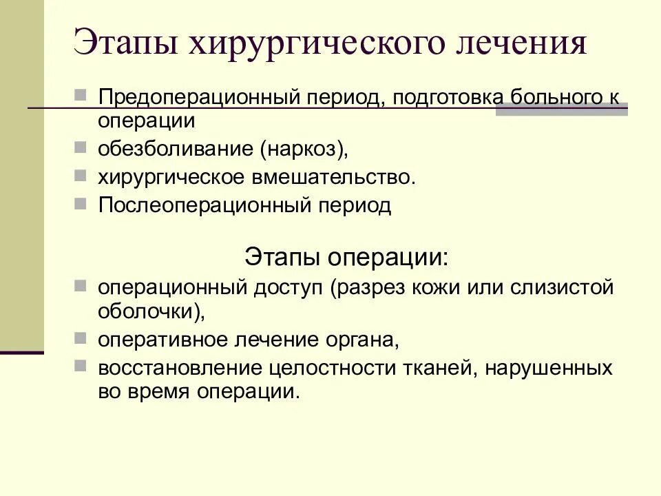 Этапы лечения хирургических больных. Принципы подготовки больного к операции. Этапы хирургической операции. Этапы хирургической операции предоперационный. Назовите этапы операции