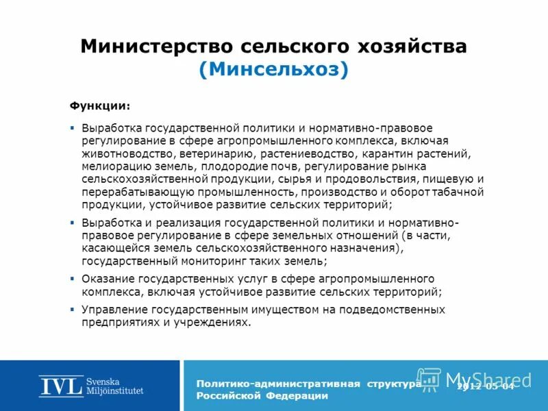 Функции подведомственных учреждений. Полномочия Министерства сельского хозяйства РФ кратко. Министерство сельского хозяйства Российской Федерации функции. Функции Минсельхоза России. Министерство сельского хозяйства полномочия функции задачи.