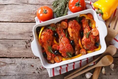 Запечь куриную голень с овощами