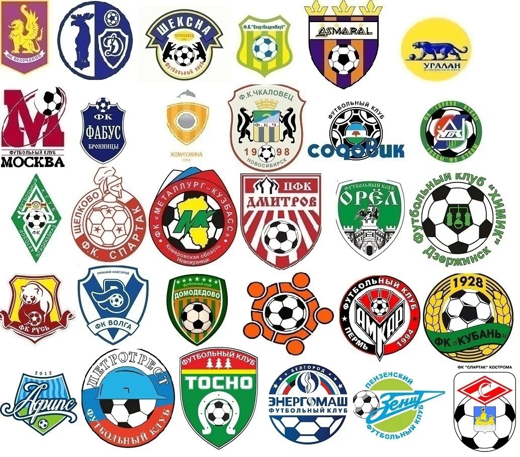 Все клубы россии. Футбольный клуб. Эмблемы футбольных команд. Все команды футбольного клуба.
