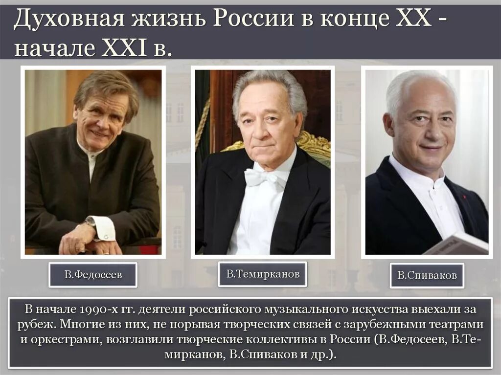 Подготовить сообщение о политических деятелях современной россии. Духовная жизнь России в конце XX начале XXI. Отечественные деятели культуры. Деятели современной Российской культуры. Российские деятели культуры 21 века.