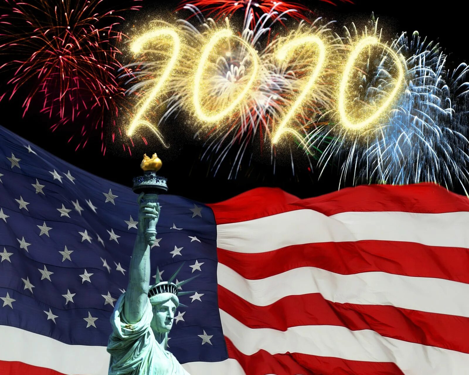 Американский новый год 2024. Флаг с новым годом.