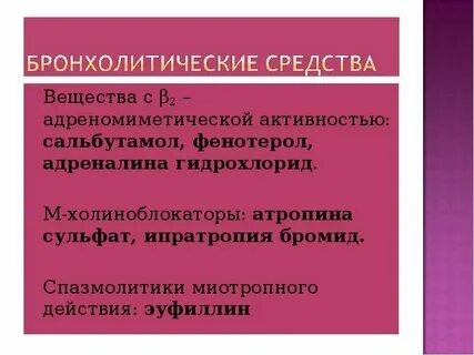 Эффект бронхолитиков