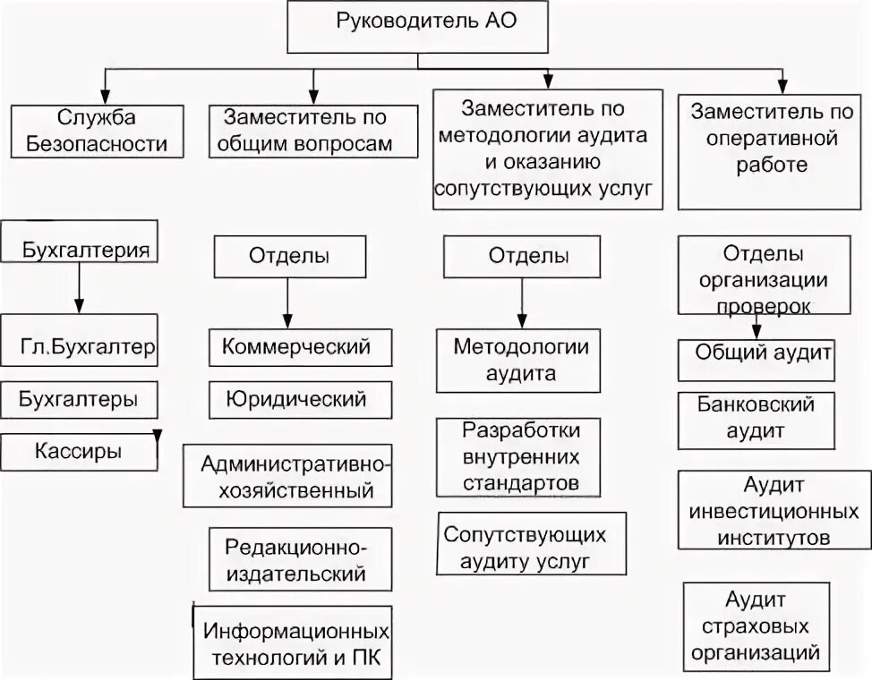 Аудит структуры предприятия. Структура аудиторской компании.