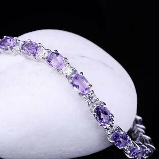 Серебряный браслет с аметистами