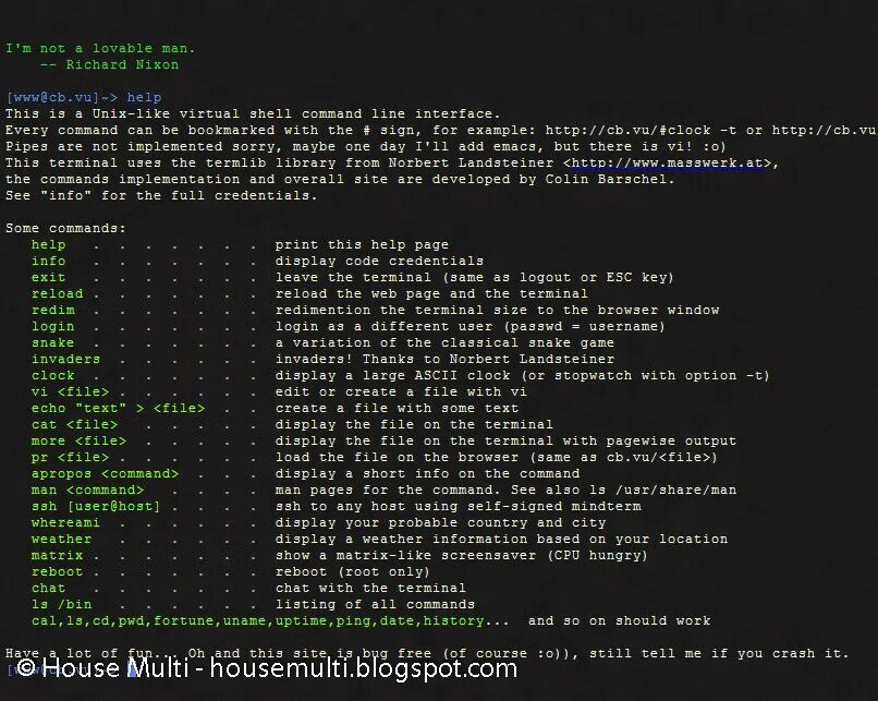 Help commands