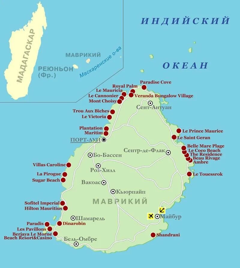 В какой стране находится маврикия. Остров Мауритиус на карте. Остров Маврикий на карте. Карта острова Маврикий на русском языке. Карта острова Маврикий с пляжами.