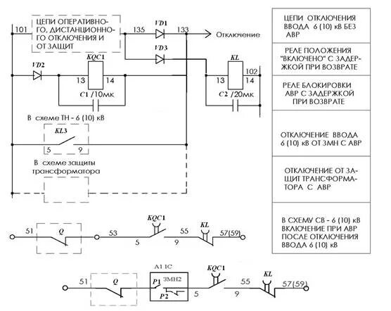 Схема защита цепи. Защита минимального напряжения 10 кв схема подключения. Принципиальная схема защиты от минимального напряжения. Релейная схема АВР. Схема автоматический ввод резерва с реле напряжения.