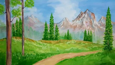Покажи как нарисовать пейзаж