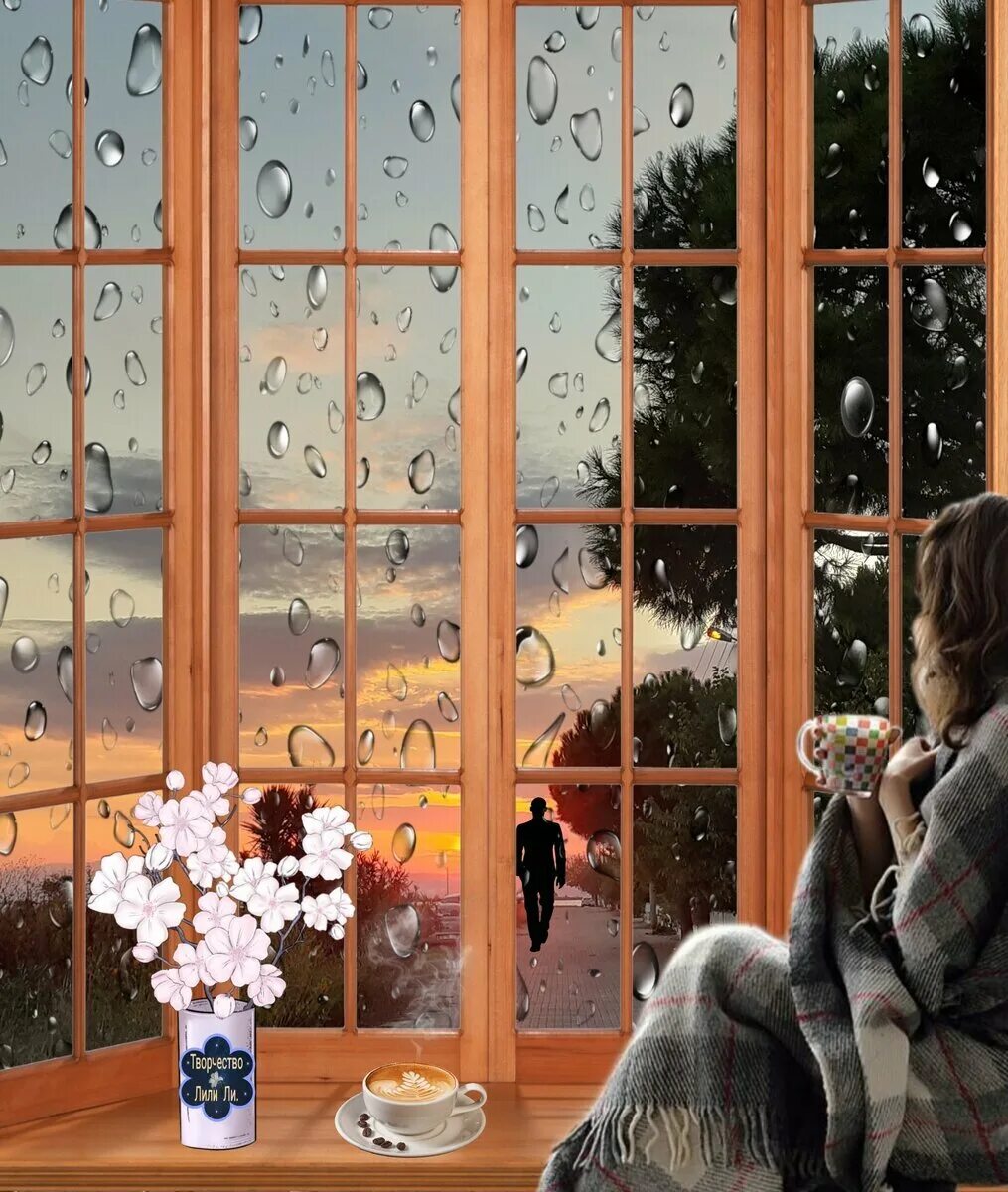Зимнее окно. Дождь в окне. Дождь за окном. За окном.