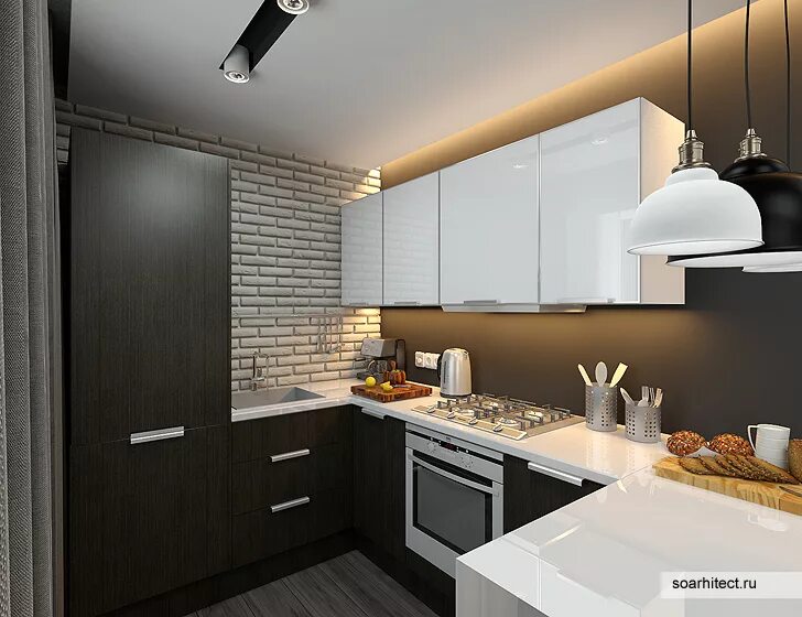 Интересный дизайн кухни-гостиной Apartamentos pequenos, Cozinha conjugada, Decor