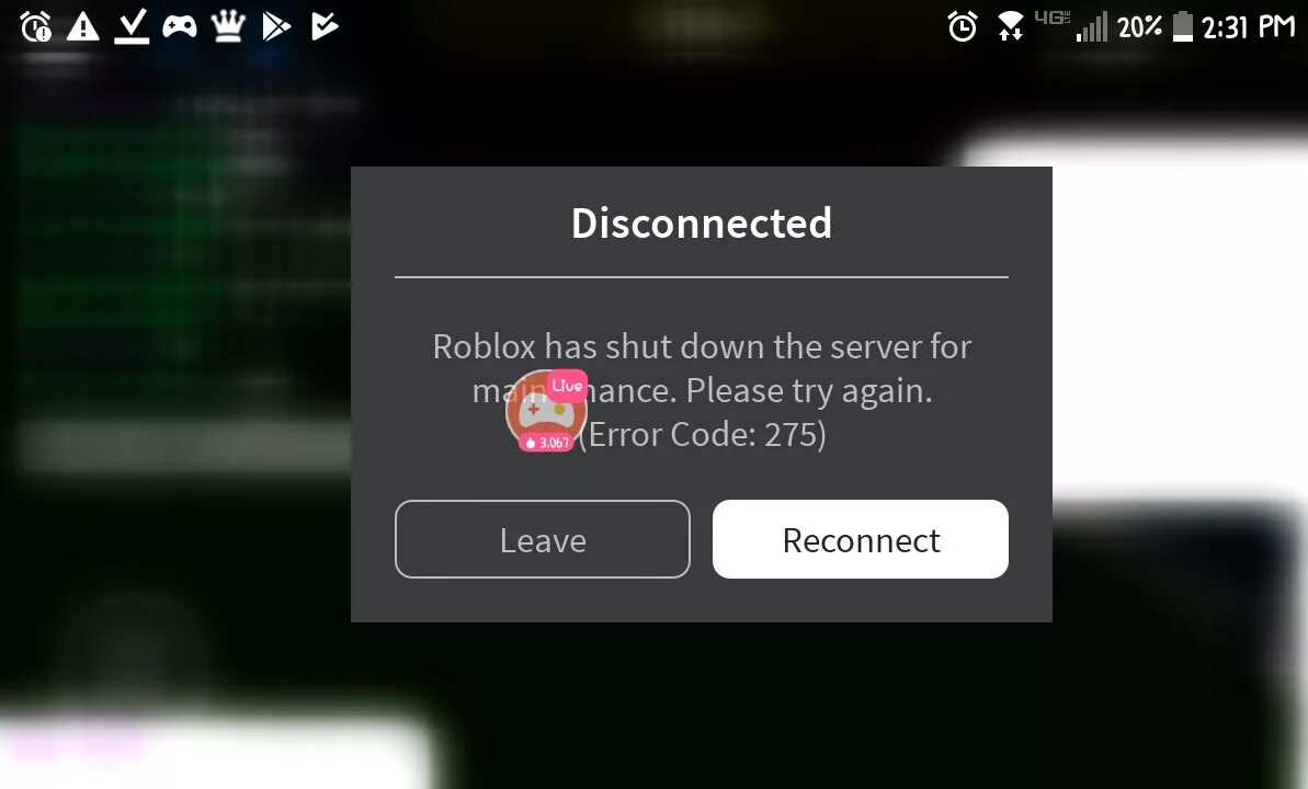 Как убрать код в роблокс. Ошибка 275 РОБЛОКС. Ошибки в РОБЛОКСЕ. Коды ошибок в РОБЛОКСЕ. Код ошибки в РОБЛОКС.