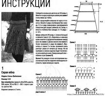 Схема и описание ажурной юбки