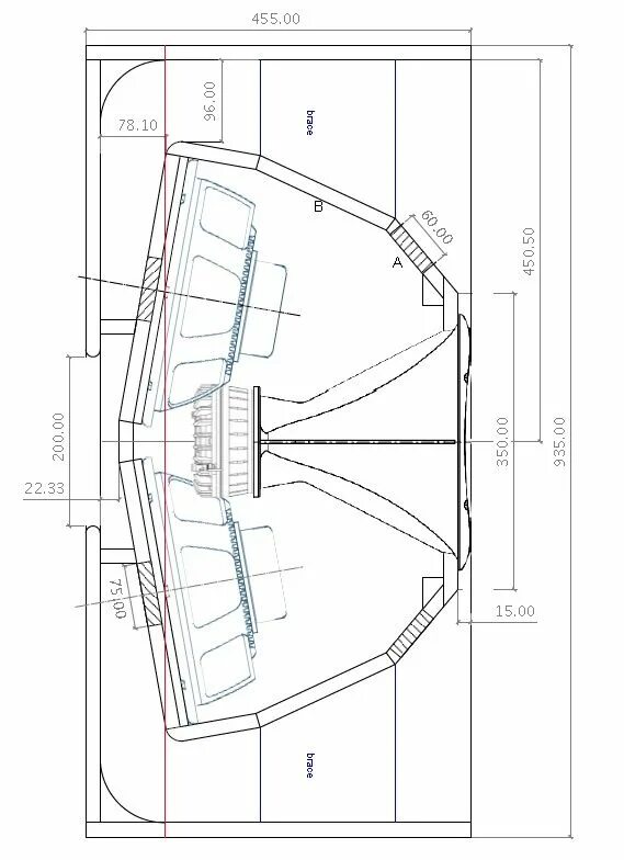 Speaker plan. Рупорный сабвуфер Bass Horn. Mid High Horn Speaker. Dual 12" Horn Mid. Tractrix Horn 1000hz чертеж.