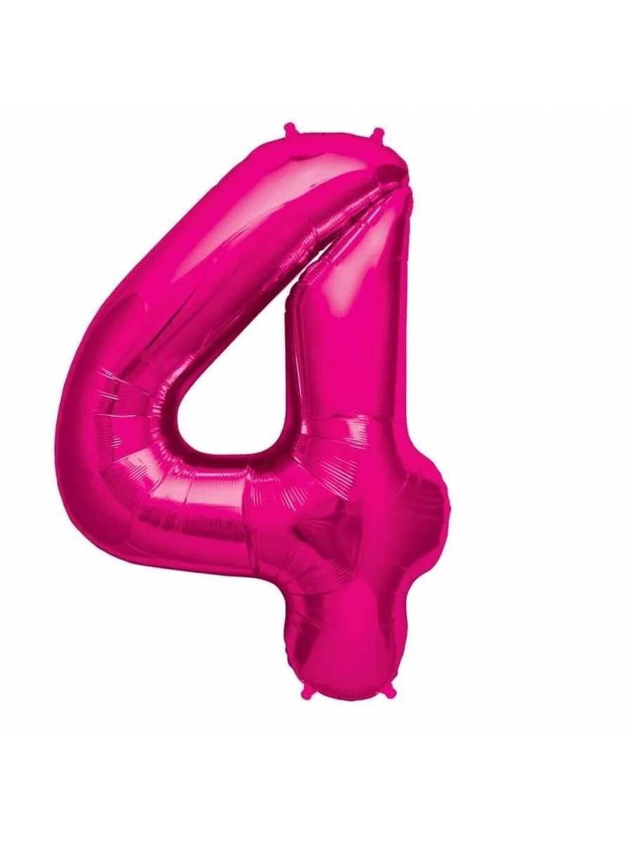 Шар 4. Цифра 4 фольгированная красная. шар цифра &quot;4&quot;. шар - цифра 4 красный. цифра 4 розовая.
