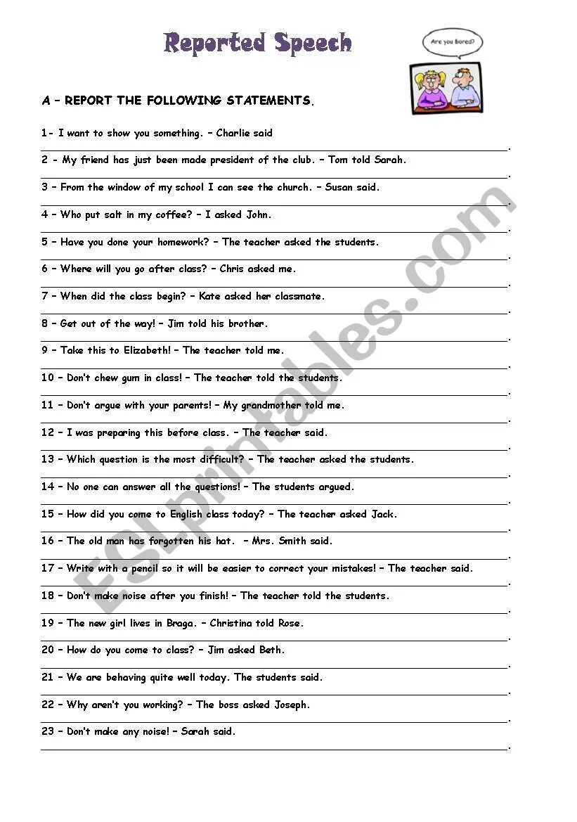 Reported Speech exercises. Direct and indirect Speech exercises ответы. Direct and reported Speech exercises. Reported Speech в английском языке. Say the following statements in reported speech