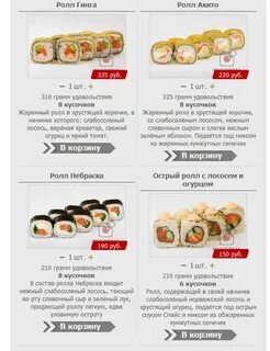 Состав суши и роллов