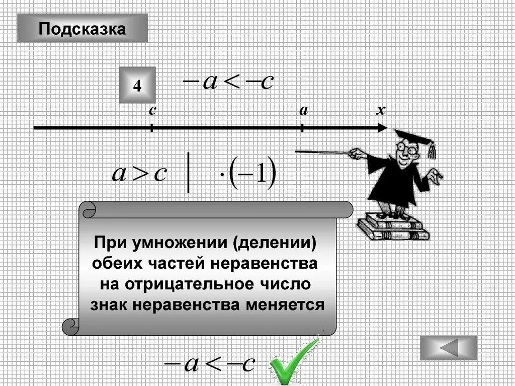 Когда меняется знак в неравенствах на противоположный. Знак неравенства при делении на отрицательное число. Неравенства знаки меняются. При делении на отрицательное число знак неравенства меняется. Деление неравенства на отрицательное число.