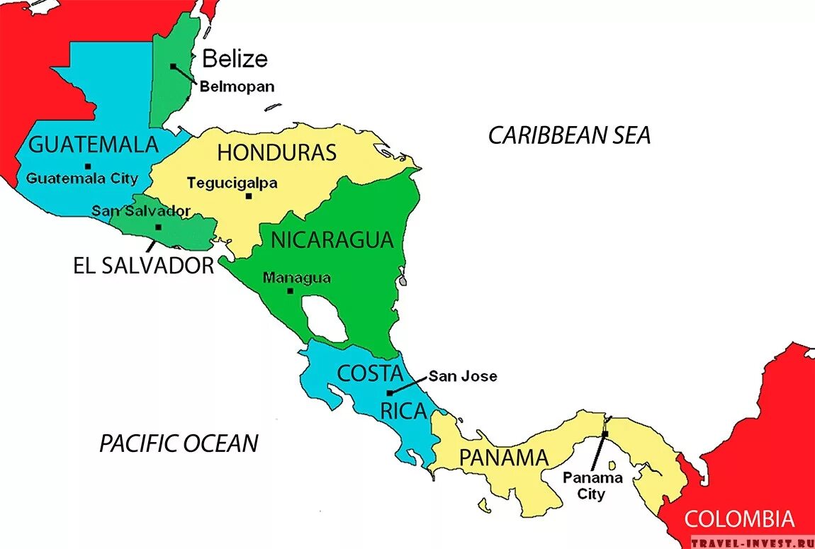 Центральная америка какие страны. Государства центральной Америки на карте. Сальвадор государство в центральной Америке на карте. Сальвадор Центральная Америка. Центральная Америка карта со странами и столицами.
