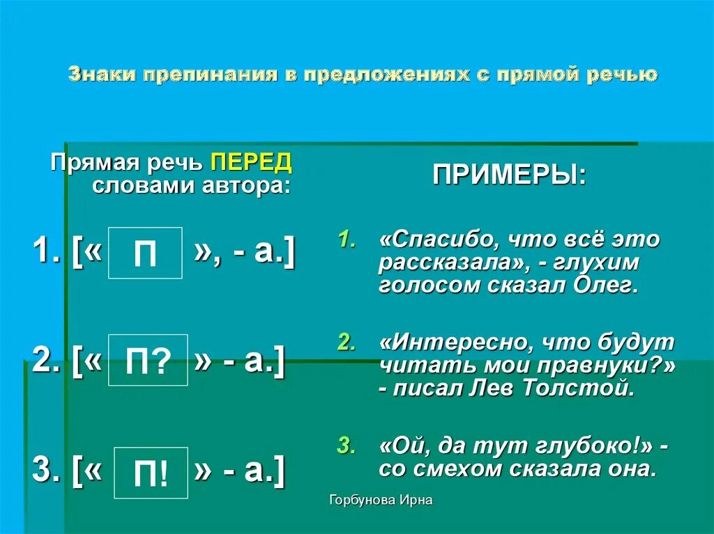 И говорит прямая речь знаки