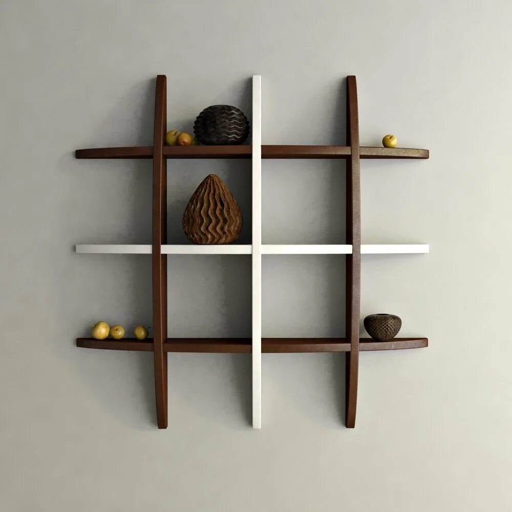 Полка "Wall Shelf-s (bas WL-001)" белая. Дизайнерские полки. Красивые полочки. Маленькие полочки.