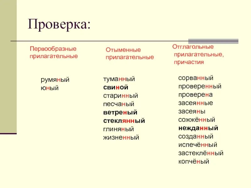 5 слов на нн. Отыменные прилагательные и причастия. Прилагательные с н и НН примеры. Н И НН В прилагательных примеры. Отглагольное и отыменное Причастие.