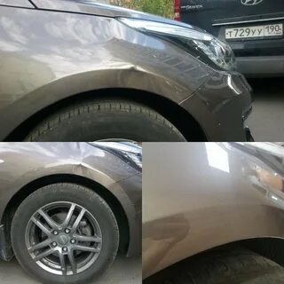 Вмятина на крыле без покраски