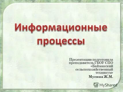 Информационные процессы литература