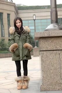 С чем носить парку с мехом