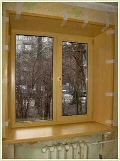Установка деревянных подоконников откосов пластиковые окна