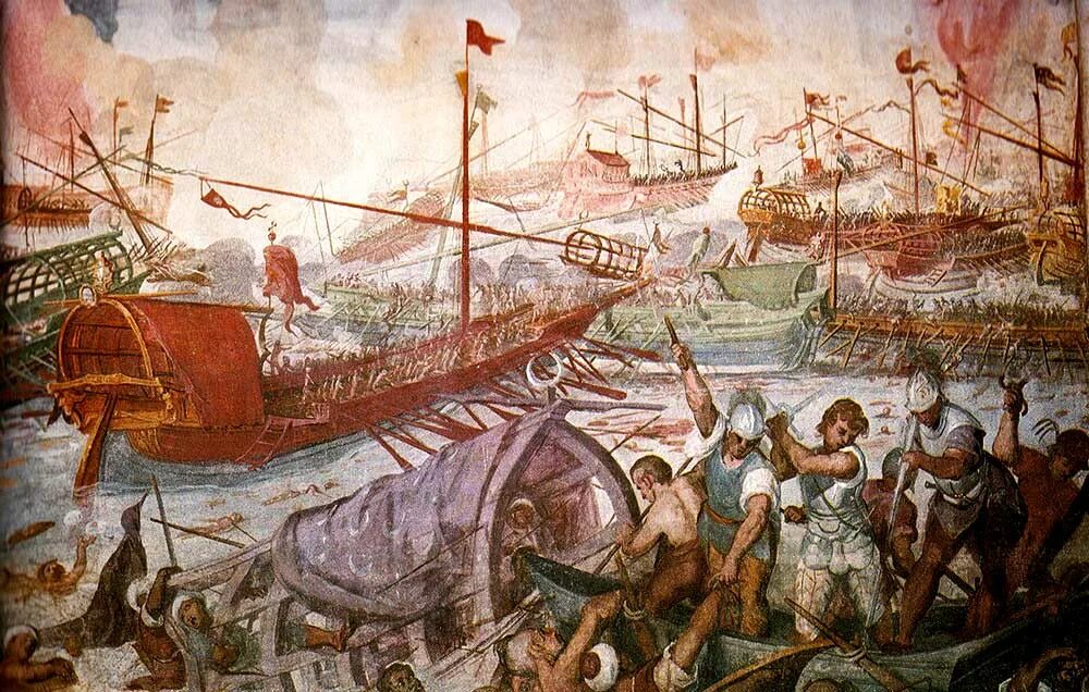 Битва у Лепанто 1571. Морская битва при Лепанто. Морское сражение при Лепанто. Сражение у Лепанто. Морское сражение у мыса акций