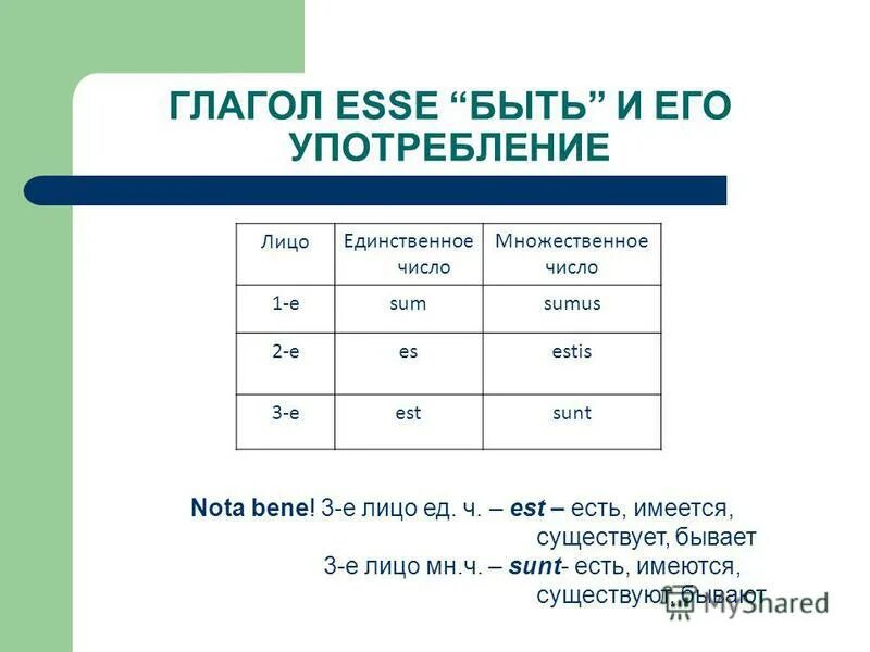 1 е лицо мн ч. Глагол esse. Глагол быть в латинском. 3е лицо. 3е лицо ед ч.