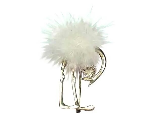 брошь страус