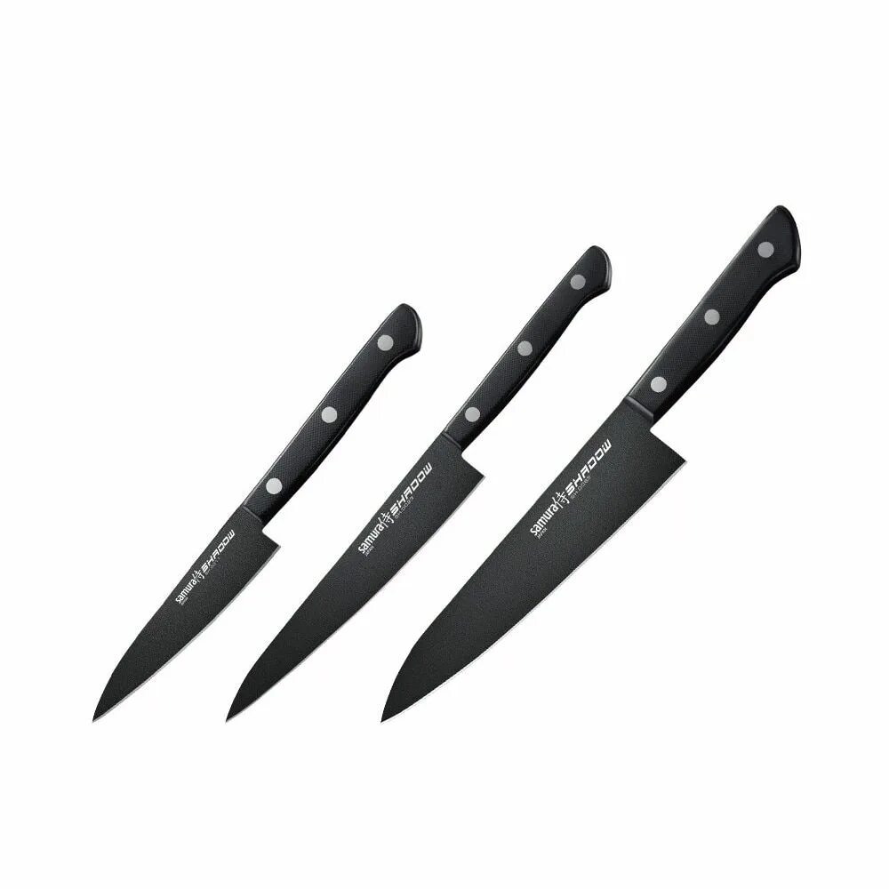 Набор ножей aus 8. Samura shadow sh-0220k. набор ножей samura. набор ножей самура шэдоу sh-0220к 3пр. samura knives.