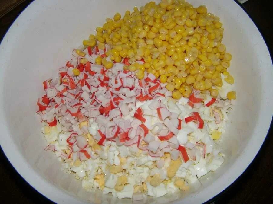 Крабовый салат рецепт без риса и кукурузы