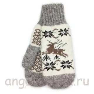 Варежки шерстяные женские