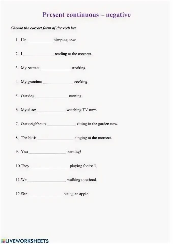 Present continuous negative questions. Present continuous negative. past continuous negative. present continuous negative exercises. present continuous negative worksheets.