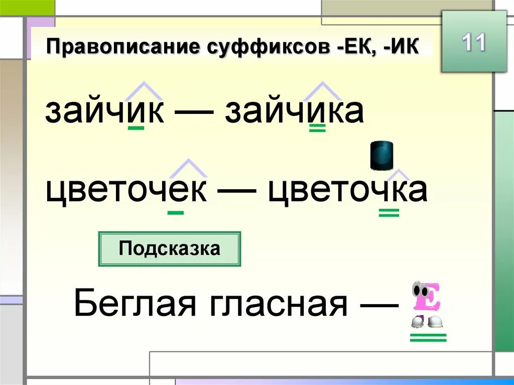 Суффикс слова зайцы