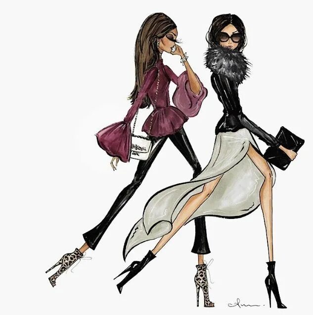 Рисунки модных девушек. Хайден Уильямс Vogue. Стильные иллюстрации. Иллюстрации в стиле фэшн. Подруги фэшн иллюстрация.