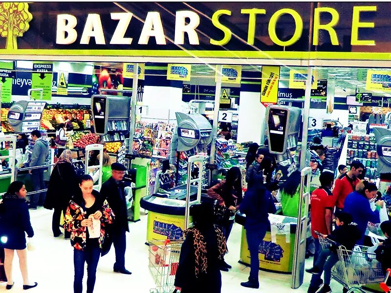 Отличай магазин. Базар сторе. Базар стор Азербайджан. Магазин базар. Bazar Store в Баку.