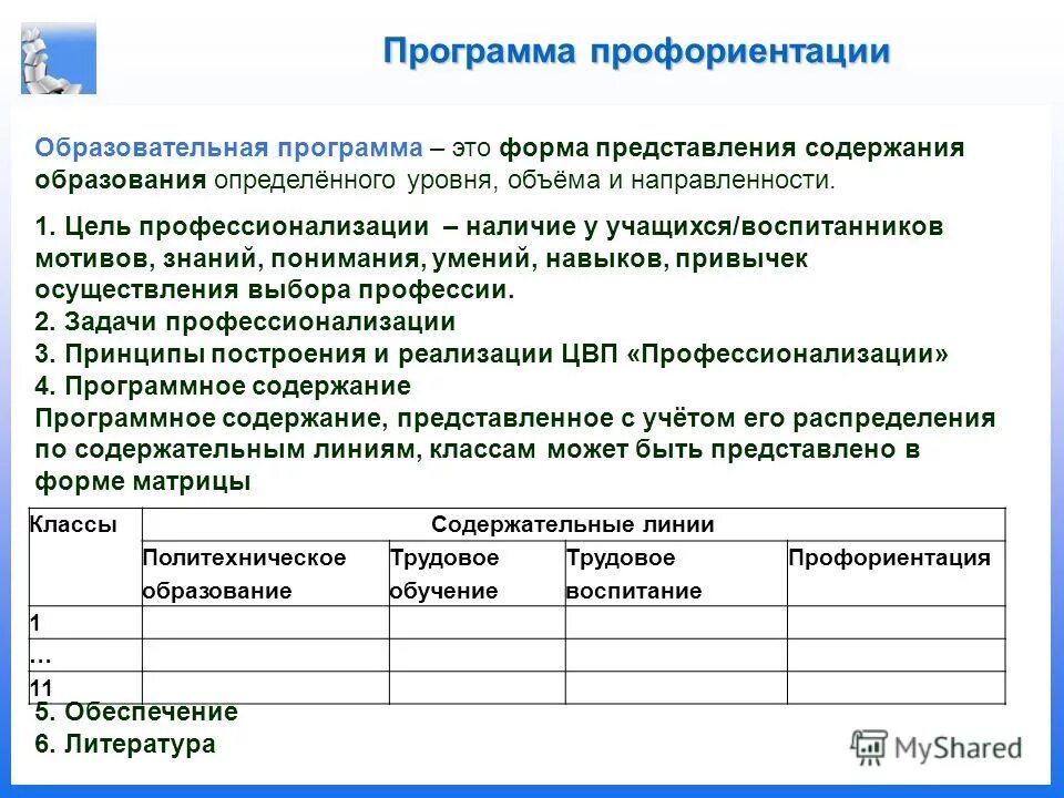 Программа по профориентации 9 класс. Программа по профориентации 9 класс