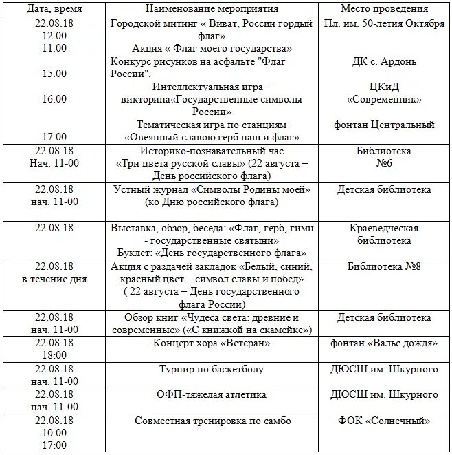 План мероприятий ко Дню флага России. План мероприятий к Дню России в школе. План мероприятий на день флага. День Росси план мероприятий. Выбор места проведения мероприятия